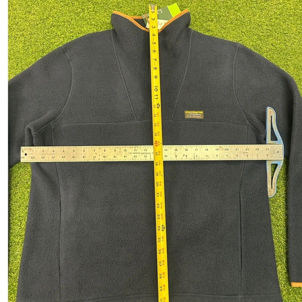 LL Bean Katahdin Fleece Pullover Mens Large Navy‎ Blue Quarter Zip 511605 NEW